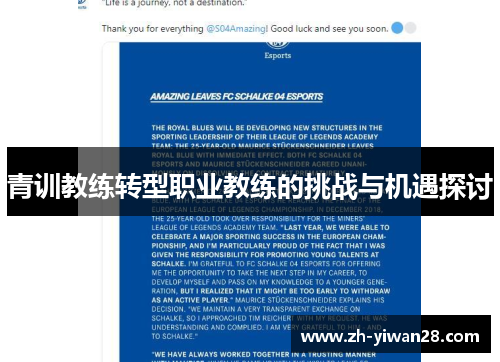青训教练转型职业教练的挑战与机遇探讨 青训教练转型职业教练的挑战与机遇探讨